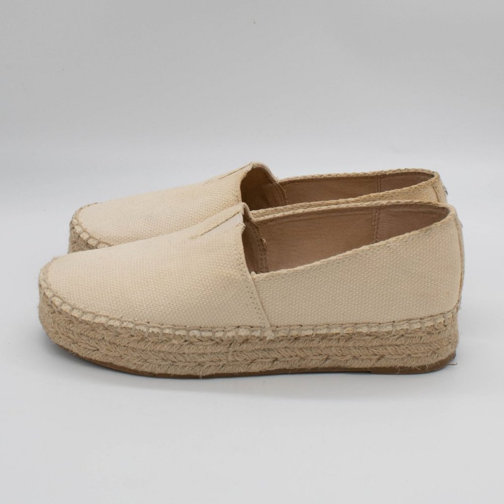 Sam Edelman Women's Charlene Ivory Canvas Slip On Platform Espadrille Shoes - Picture 3 of 8